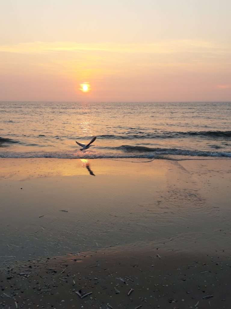 strand zonsondergang